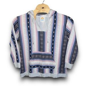 C&C California L Hoodie Women Multicolor Baja Beach Pullover Pocket Aztec Wester